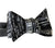 MCS Train Station Blueprint Tie, Platinum on Black Bow Tie, Well Done Goods