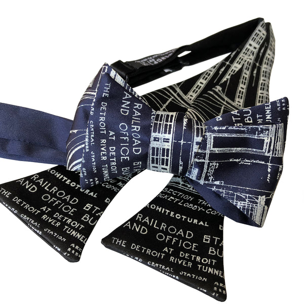 Old English D Necktie. Detroit D Tie, by Cyberoptix Platinum on Charcoal / Narrow / Silk