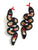 Multicolor Beaded Snake Earrings, Red, Gold, Black & White