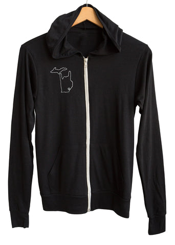 Metal Mitten & Techno Blvd Lightweight Triblend Jersey Zip Hoodie, Well Done Goods