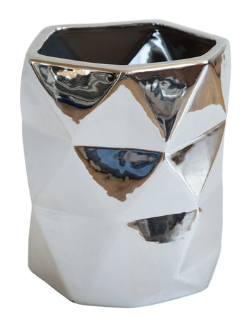 Large Metallic Prism Vase, Well Done Goods