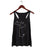 Metal Mitten Women's Tank Top, silver on black. Well Done Goods