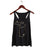 Metal Mitten Women's Tank Top, gold on black. Well Done Goods