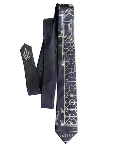 MOT Necktie, Pewter Shot Silk. Limited Edition Luxe Fabric Tie by Cyberoptix