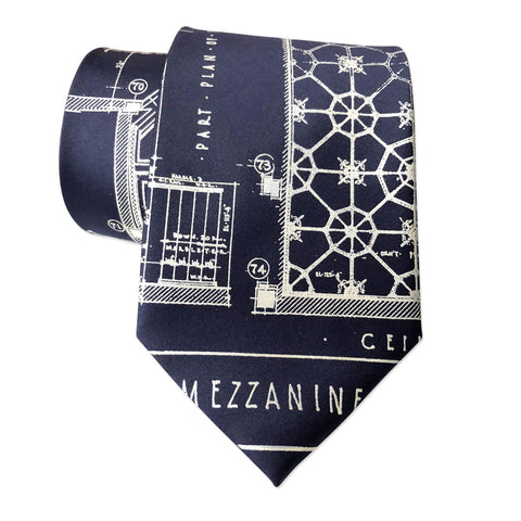 Capitol Theatre Detroit Blueprint Necktie, Michigan Opera Theatre Tie
