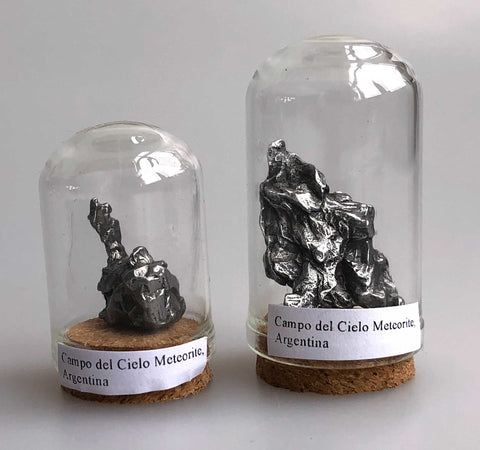 Campo del Cielo Irony Meteorite, Tiny Glass Dome: small, large