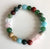 Mixed Stone Beaded Mala Stretch Bracelet, 8mm