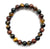Triple Tiger's Eye Stone Bead Mala Bracelet: Red, Hawk-Eye & Golden Mix