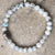 Rainbow Moonstone Mala Bracelet, (White Labradorite) Stone Bead Mala Stretch Bracelet