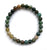 Moss Agate Stone Bead Mala Stretch Bracelet