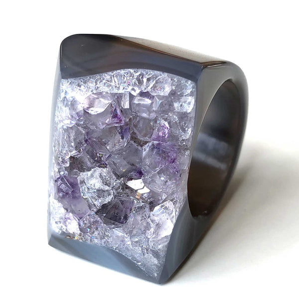 Amethyst druzy ring sales
