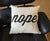 Nope Throw Pillow, Script Print