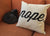 Nope Throw Pillow, Script Print