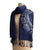 Old Tiger Stadium Blueprint Scarf, Ivory-Cream on Navy Blue Linen-Weave Pashmina, by Cyberoptix