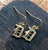 Old English D, Detroit Dangle Earrings - gold