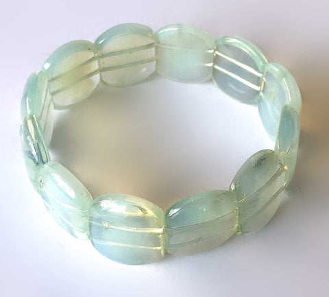 Opalite Large Flat Bead Mala Stretch BraceletOpalite Large Flat Bead Mala Stretch Bracelet