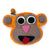 Orange Monkey Face Wool Felt Zipper Pouch - Fair Trade Craft from Nepal