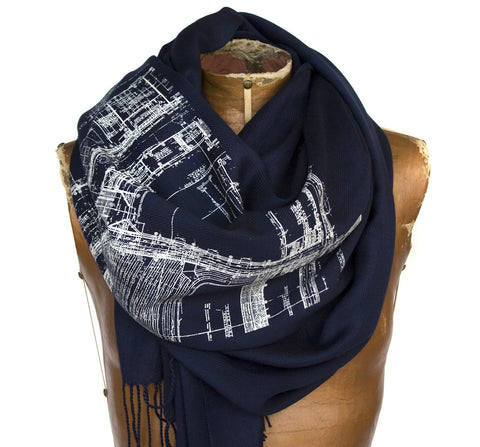Cass Tech Detroit Blueprint Scarf