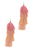 Peach Variegated Tassel Earrings, Long Waterfall Drop. Well Done Goods