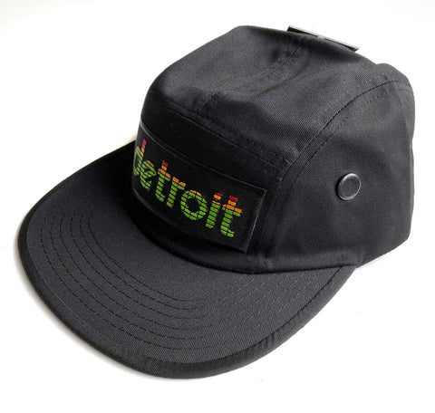 Peak Detroit Military Cap, Black 5-Panel LED Audio Level Meter Camp Hat