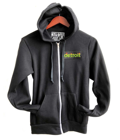 Peak Detroit, LED Audio Level Meter Patch Zip Hoodie. Unisex