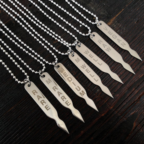 Stainless Steel Steak Marker Pendant Necklaces. Choose Rare - Well Done, even Vegan!