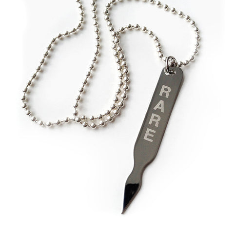 Stainless Steel Steak Marker Pendant Necklaces. Choose Rare - Well Done, even Vegan!