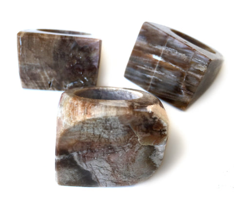 Petrified Wood Chunky Statement Ring