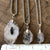 Petroleum Included Diamond Quartz Pendants - measurements
