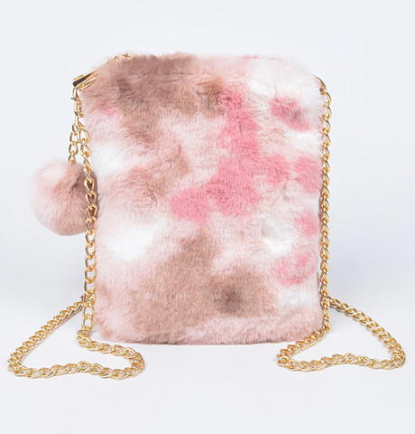 Small Fuzzy Crossbody Bag, Cellphone Purse. Silky Faux Fur Bag, Lots of colors!