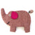 Pink Elephant Wool Felt Zipper Pouch - Fair Trade Craft from Nepal