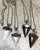 Polished Gemstone Triangle Pendant Necklaces: Amethyst, Rose Quartz, Tiger's Eye, Clear Quartz