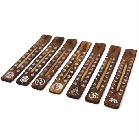 Plain And Printed Wood Ash Catcher, Stick Incense Burners