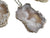 White Druzy Quartz Geode Slice Pendant, Silver Plate, Well Done Goods