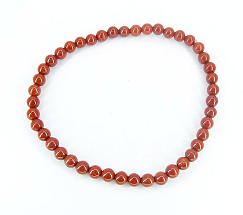 Red Jasper Stone Bead Mala Stretch Bracelet