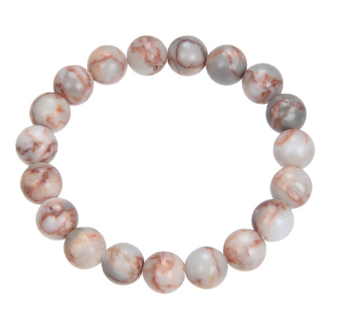 Red Network Jasper Beaded Mala Bracelet