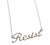 Resist Silver Script Necklace Pendant, by Well Done Goods