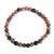 Rhodonite Bead Bracelet, Natural Stone Stretch Mala Bracelet