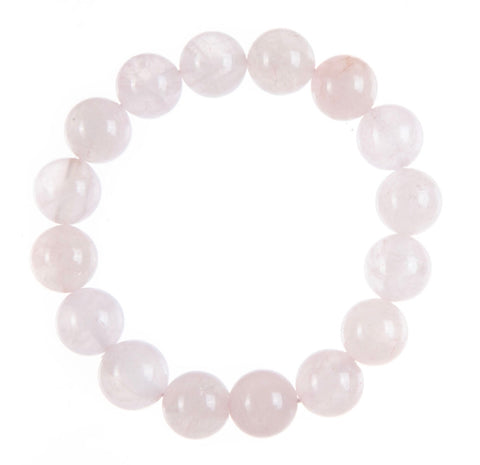 Rose Quartz Stone Bead Mala Stretch Bracelet