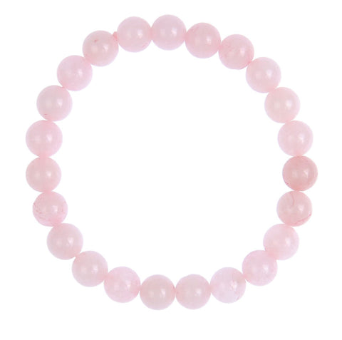 Rose Quartz Stone Bead Mala Stretch Bracelet