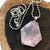 Large Rose Quartz Hexagon Crystal Pendant Necklace