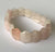 Rose Quartz Flat Stone Hexagon Bead Stretch Bracelet