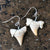 Shark Tooth Earrings, fossilized shark teeth, Well Done Goods