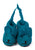 Tiger Solid Color Wool Booties, Dark Turquoise Booties with Suede Bottom, Well Done Goods