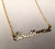 Southwest script necklace, gold, by Well Done Goods. Handmade in detroit