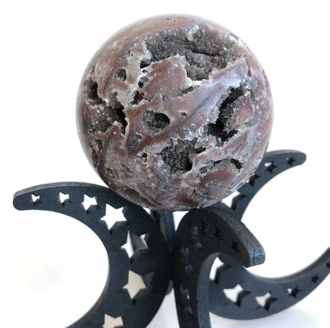 Wood Sphere Stand, Crystal Specimen Stand