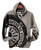 Manhole Cover Print Pullover Hoodie, Spirit of Detroit. Deep Heather Grey
