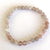 Strawberry Quartz, Rare Stone Bead Mala Stretch Bracelet