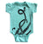 Octopus Print Baby Onesie, Sucker Tentacle Creeper. Black on Aqua, Well Done Goods