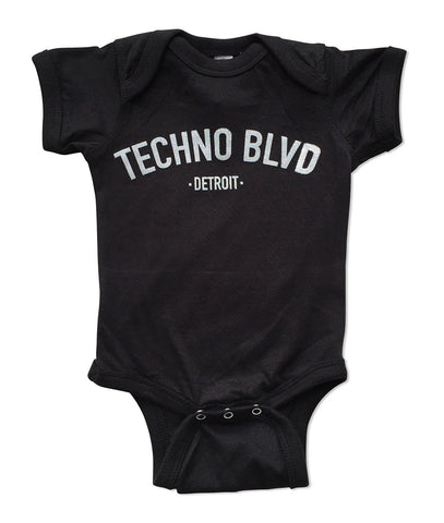 Techno Blvd. Baby Onesie, Black Gratiot Ave. Creeper, Well Done Goods